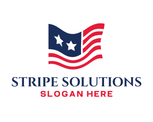 Stars Stripes Flag logo design