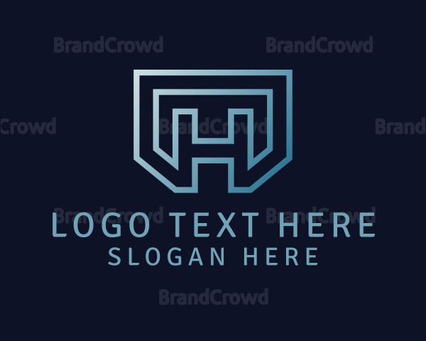 Modern Geometric Shield Letter H Logo