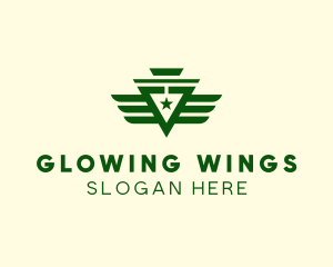 Military Star Wings logo design