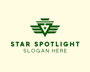 Military Star Wings logo design