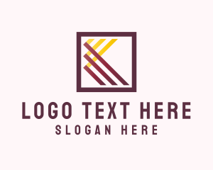 Tartan - Woven Fabric Letter K logo design