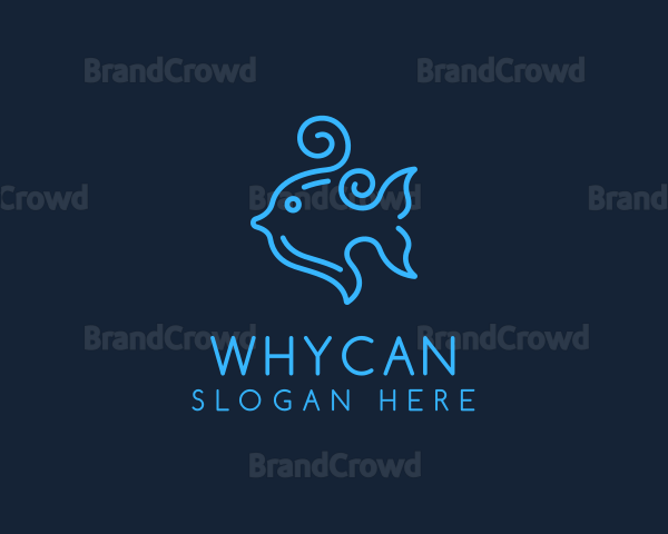 Ocean Swirly Fish Logo