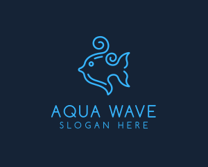 Oceanic - Ocean Swirly Fish logo design