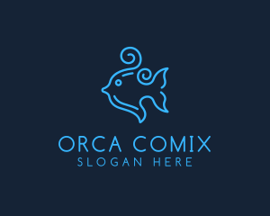 Pet Shop - Ocean Swirly Fish logo design