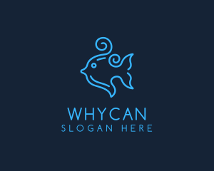 Aquarium - Ocean Swirly Fish logo design