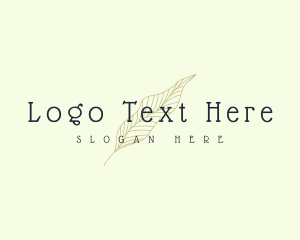 Floral - Minimalist Leaf Wordmark logo design