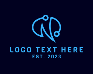 Bpo - Circuit Tech Letter N logo design