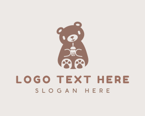 Boba - Brown Bear Milktea logo design