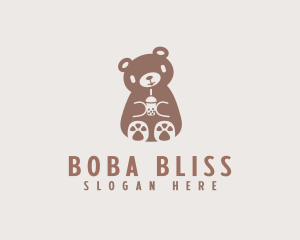 Boba - Brown Bear Milktea logo design