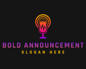 Announcement - Radio Station Microphone logo design