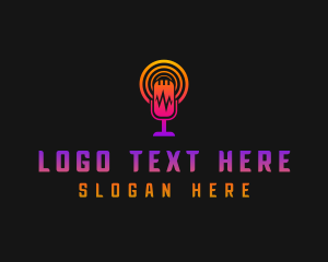 Streamer - Radio Station Microphone logo design