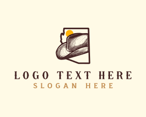 Map - Arizona Cowboy Hat logo design