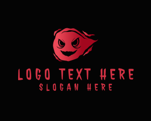 Red - Creepy Smiling Ghost logo design