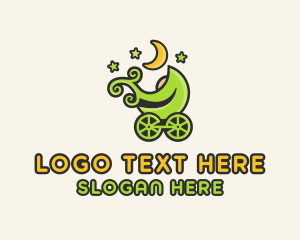 Cart - Night Baby Stroller logo design