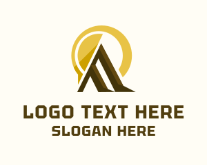 Trekking - Mountain Peak Sun logo design