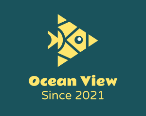 Yellow Triangular Fish  logo design