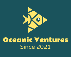 Yellow Triangular Fish  logo design