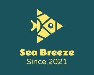 Yellow Triangular Fish  logo design