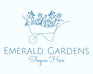 Minimalist Floral Wagon  logo design