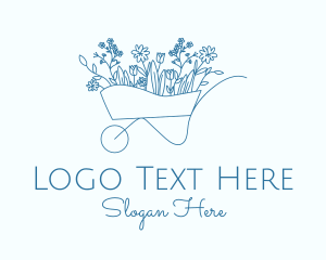 Wagon - Minimalist Floral Wagon logo design