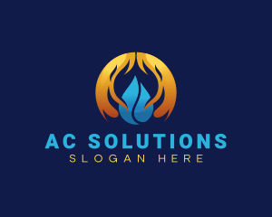 Fire Water Cooling Thermal logo design