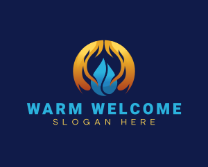 Fire Water Cooling Thermal logo design