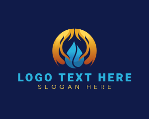 Warm - Fire Water Cooling Thermal logo design