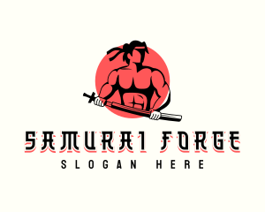 Samurai Sword Warrior logo design