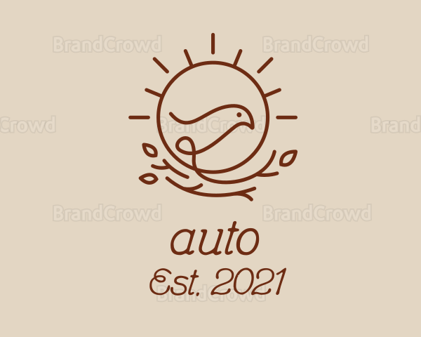 Sun Nest Bird Logo