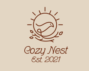 Nesting - Sun Nest Bird logo design