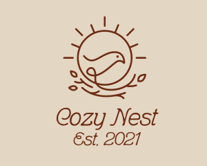 Sun Nest Bird  logo design