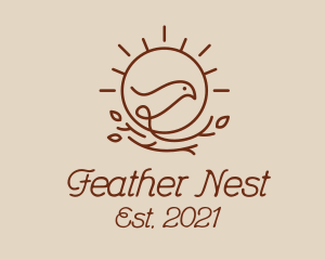 Sun Nest Bird  logo design