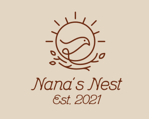 Sun Nest Bird  logo design