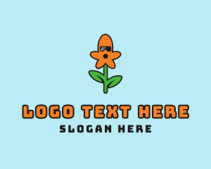 Mascot - Cool Flower Sunglasses logo design