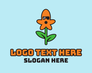 Funny - Cool Flower Sunglasses logo design