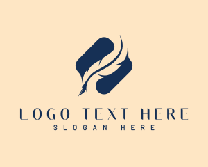 Editor - Writer Legal Feather Pen logo design