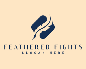 Writer Legal Feather Pen logo design