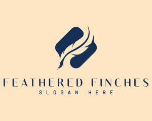 Writer Legal Feather Pen logo design