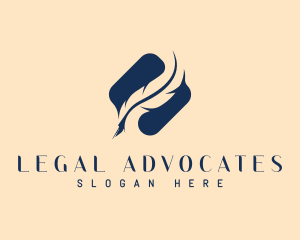 Writer Legal Feather Pen logo design