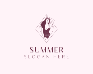 Summer Woman Tourist logo design