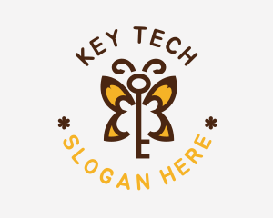 Butterfly Key Business logo design