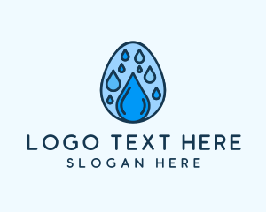 H2o - Clean Rain Water Egg logo design