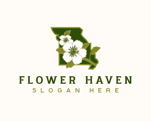 Missouri Hawthorn Blossom Flower logo design