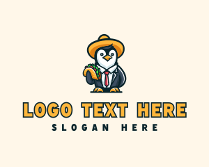 Mexican Taco Penguin Logo