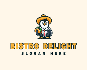 Mexican Taco Penguin logo design