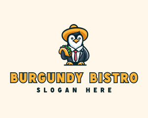 Mexican Taco Penguin logo design