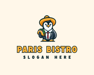 Mexican Taco Penguin logo design