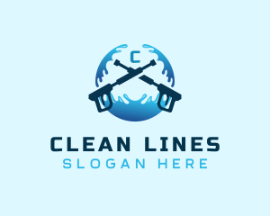 Pressure Washing Cleaning logo design