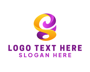 Web - 3D Swirly Letter S logo design