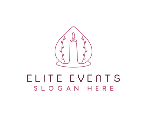 Events - Candle Floral Spade logo design